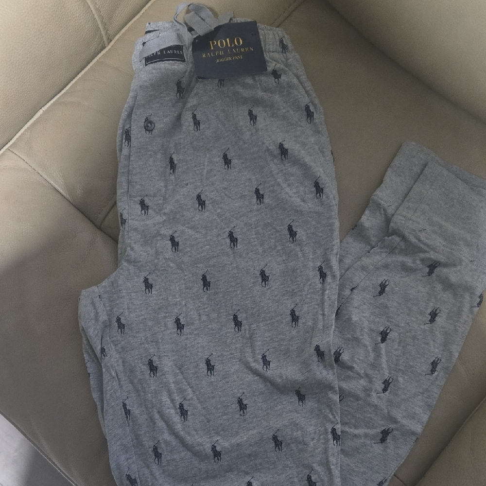 Polo by Ralph Lauren Gray Joggers with Navy Accents